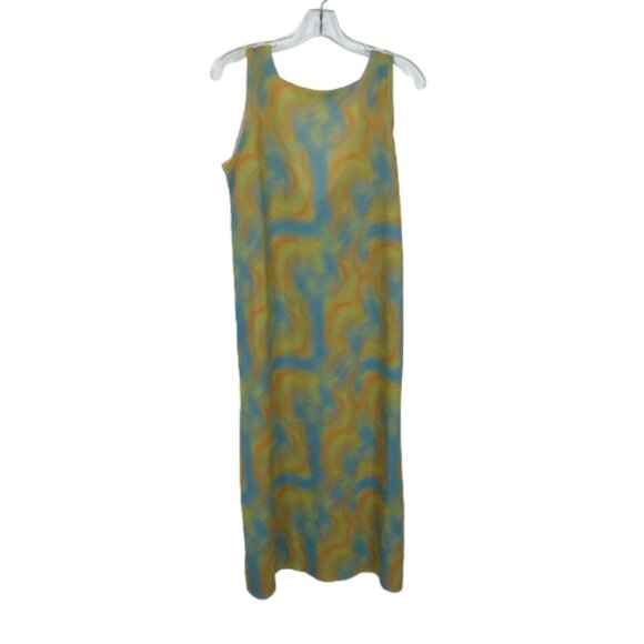NWT Womens Size Large ZARA Multicolor V-Back Watercolor Print Midi Dress NEW - Picture 2 of 9